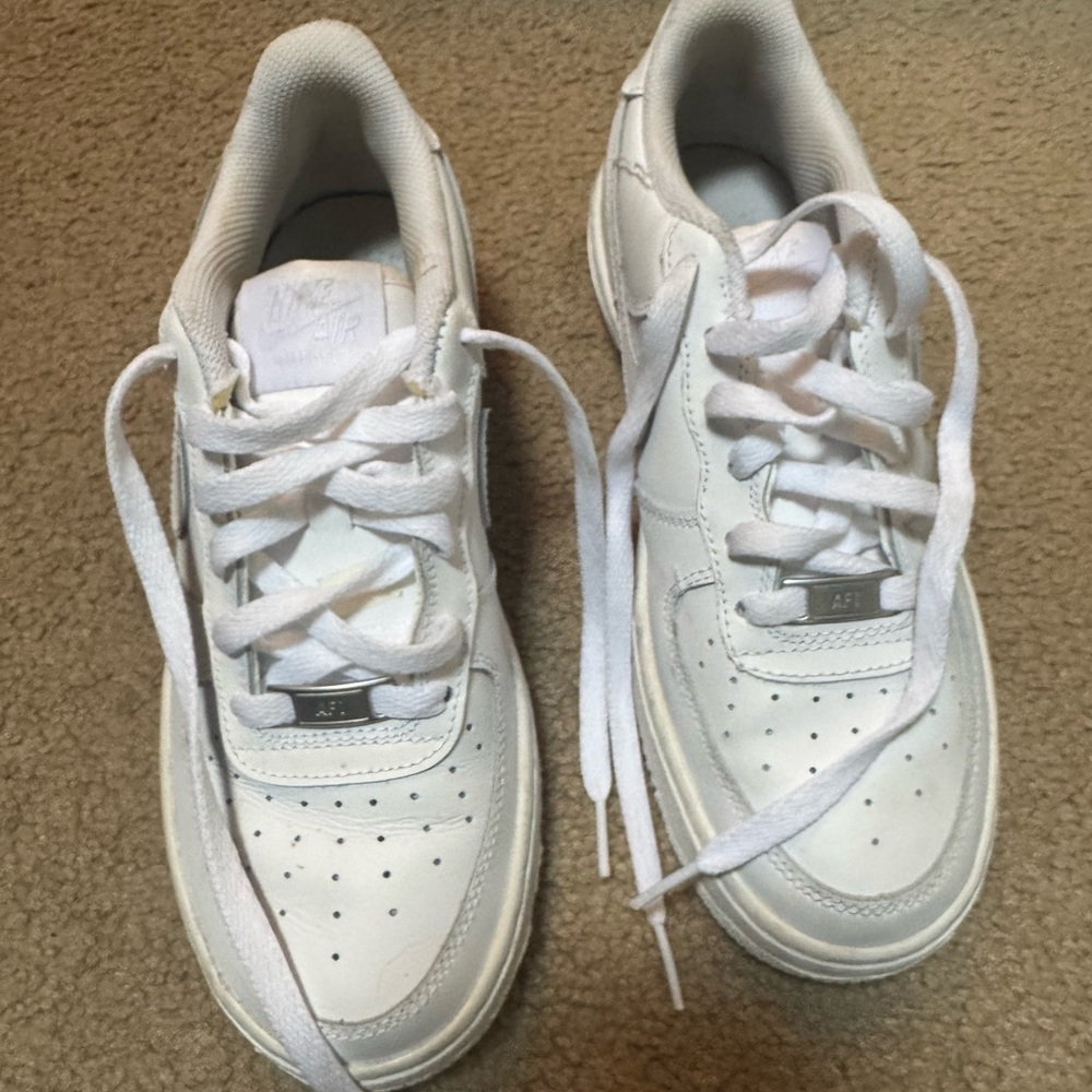 Nike White Air Force 1s. 5.5 Youth